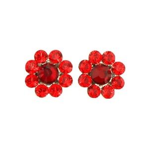 Tarina Tarantino red crystal flower earrings